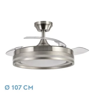 Ventilador DC Níquel 107cm | Fabrilamp / Abrila Cerrato | 7200lm | Ref: 208691303 | LUZGURU