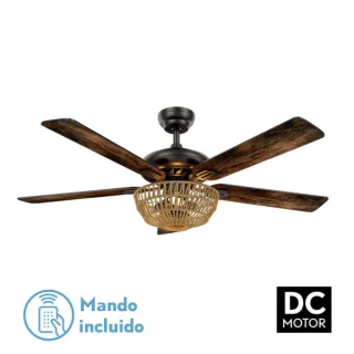 Ventilador DC Cesta Negro | Fabrilamp / Abrila CESTA | 132cm | Ref: 181993536 | LUZGURU