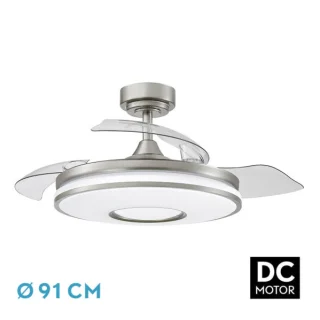 Ventilador DC Níquel 91cm | Fabrilamp / Abrila DANI | Ref: 165399020-4 | LUZGURU