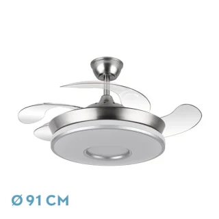 Ventilador DC Niquel Regulable | Fabrilamp / Abrila DANI | 91cm | Ref: 165399020 | LUZGURU