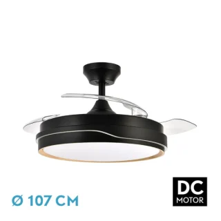 Ventilador DC Silencioso | Fabrilamp / Abrila Tempano Negro Madera | 107cm | Ref: 208891385 | LUZGURU