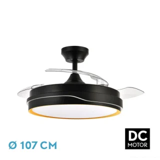 Ventilador DC Tempano Negro/Oro | Fabrilamp / Abrila | 107cm | Ref: 208891316 | LUZGURU