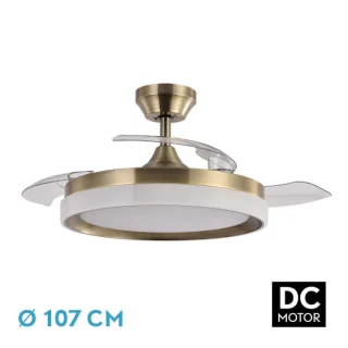 Ventilador DC Cuero 107cm | Fabrilamp / Abrila Zenit | Retráctil | Ref: 208491314 | LUZGURU