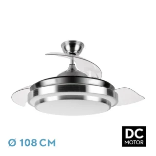 Ventilador DC Níquel 6980lm | Fabrilamp / Abrila IBE | 107cm | Ref: 165291403 | LUZGURU